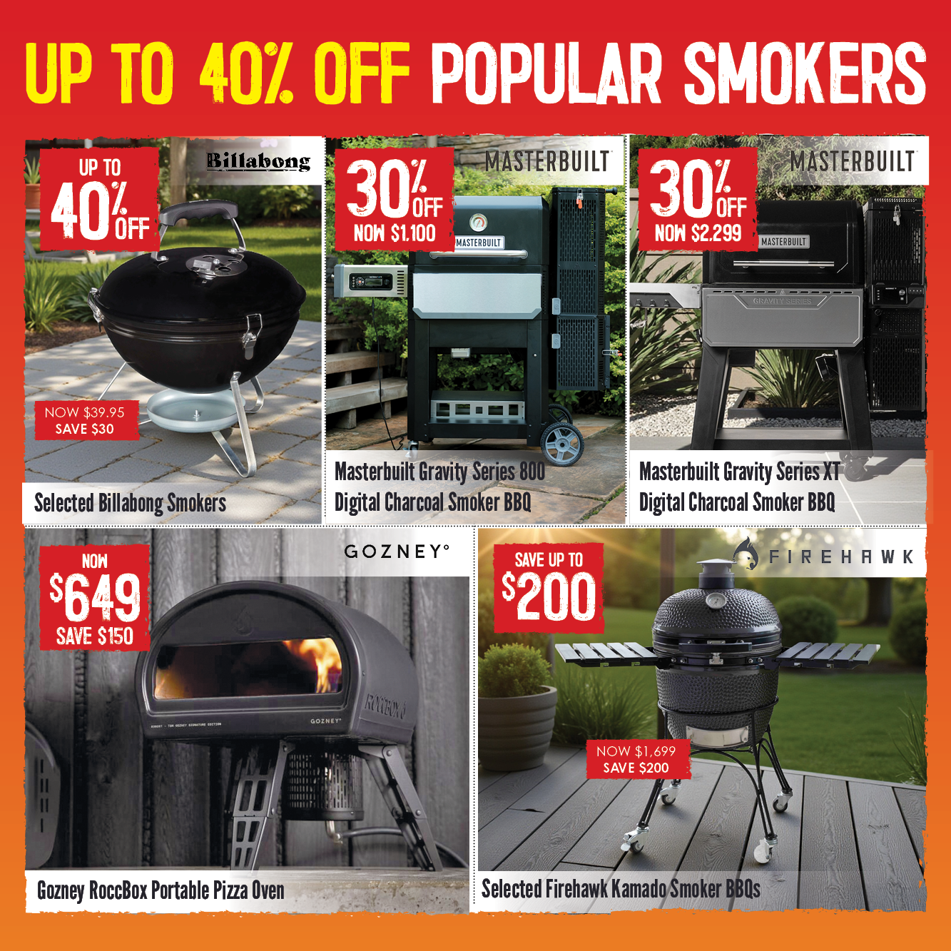 Up To 40% Off Popular Smokers | Shop Now